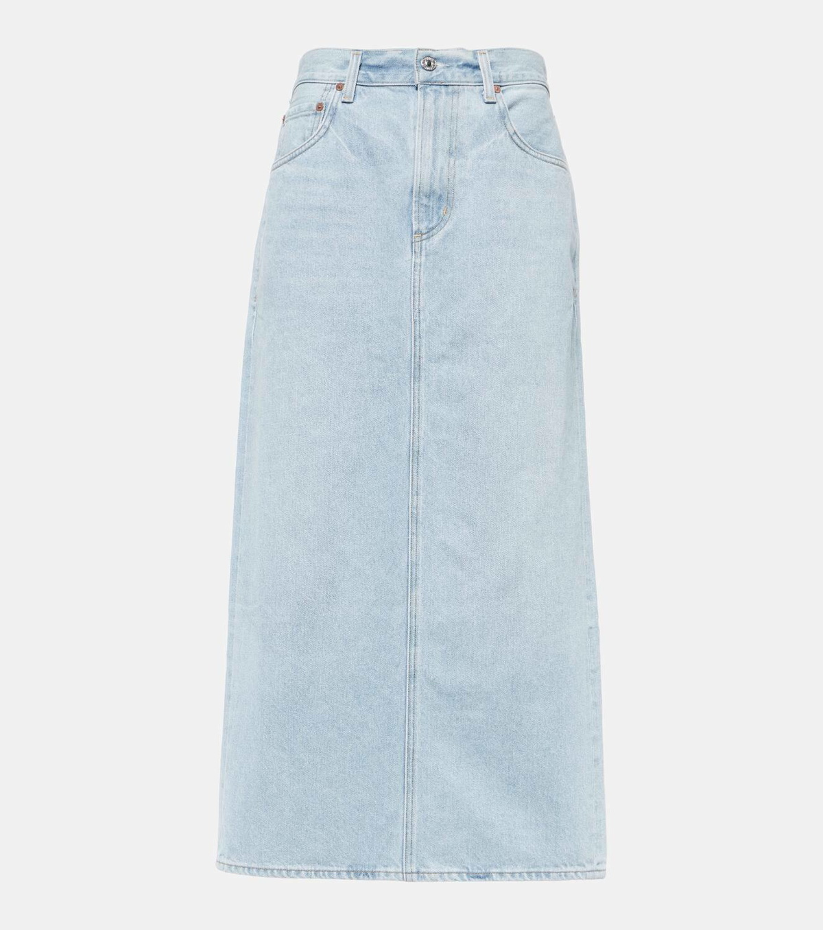 Citizens of Humanity Verona mid-rise denim midi skirt