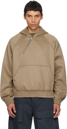 Reese Cooper Gray Merino Wool Quarter Zip Hoodie