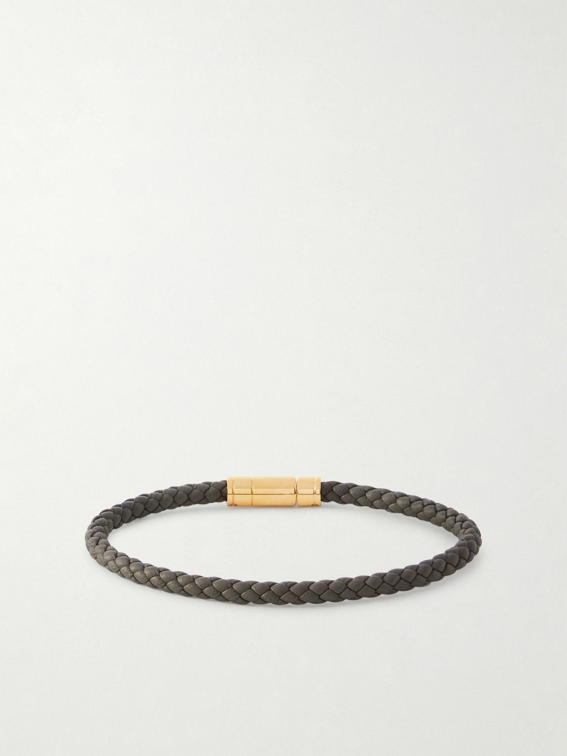 TOM FORD - Woven Leather and Gold-Tone Bracelet - Green