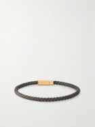 TOM FORD - Woven Leather and Gold-Tone Bracelet - Green
