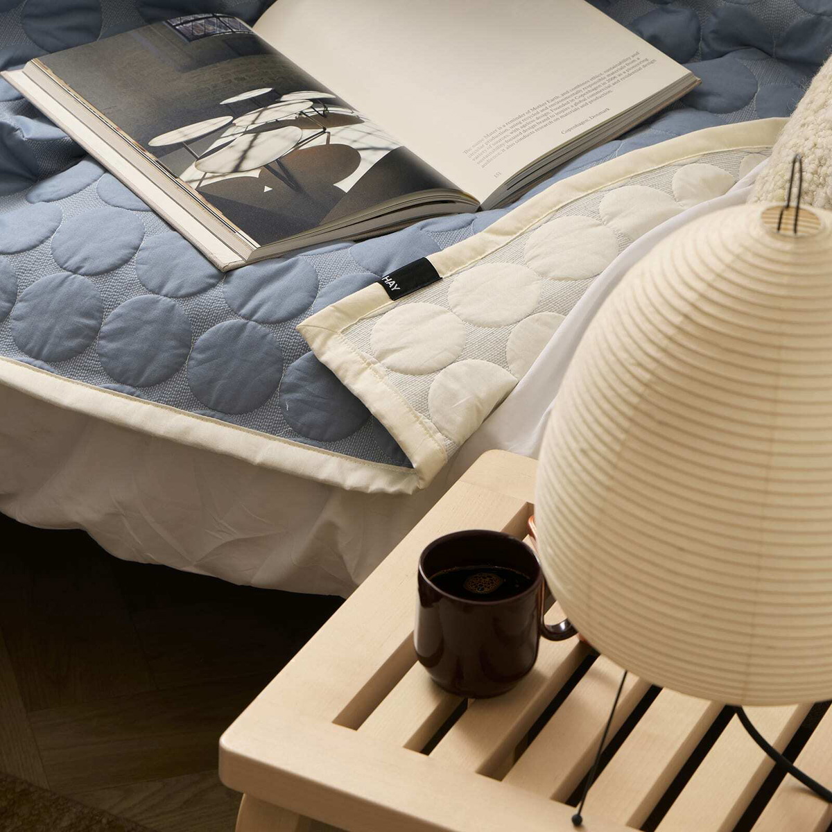HAY Mega Dot Bedspread in Dusty Blue 