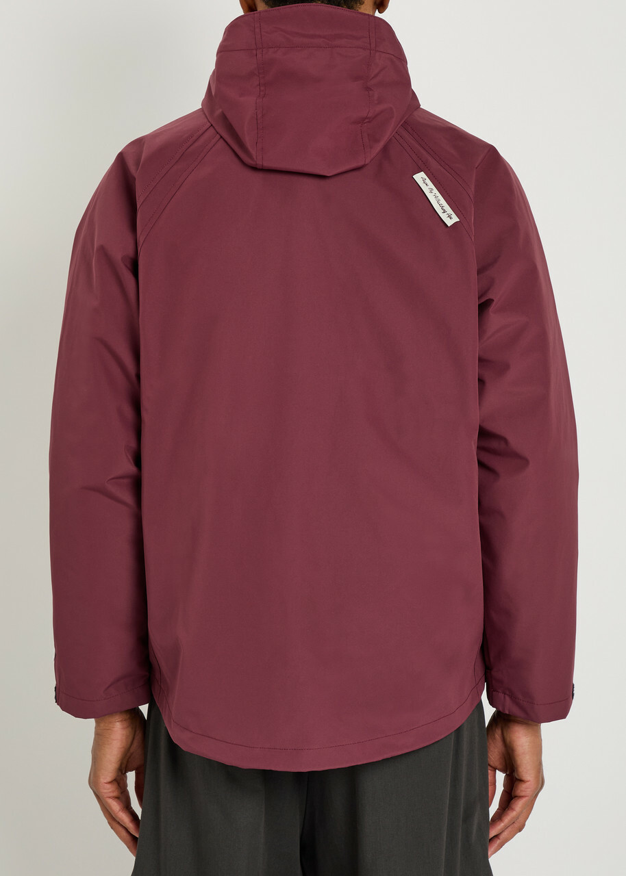 Aape Logo-appliquéd Hooded Shell Jacket Burgundy