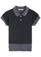 Alexanderwang.t Layered Shrunken Cotton-blend Polo Shirt Navy