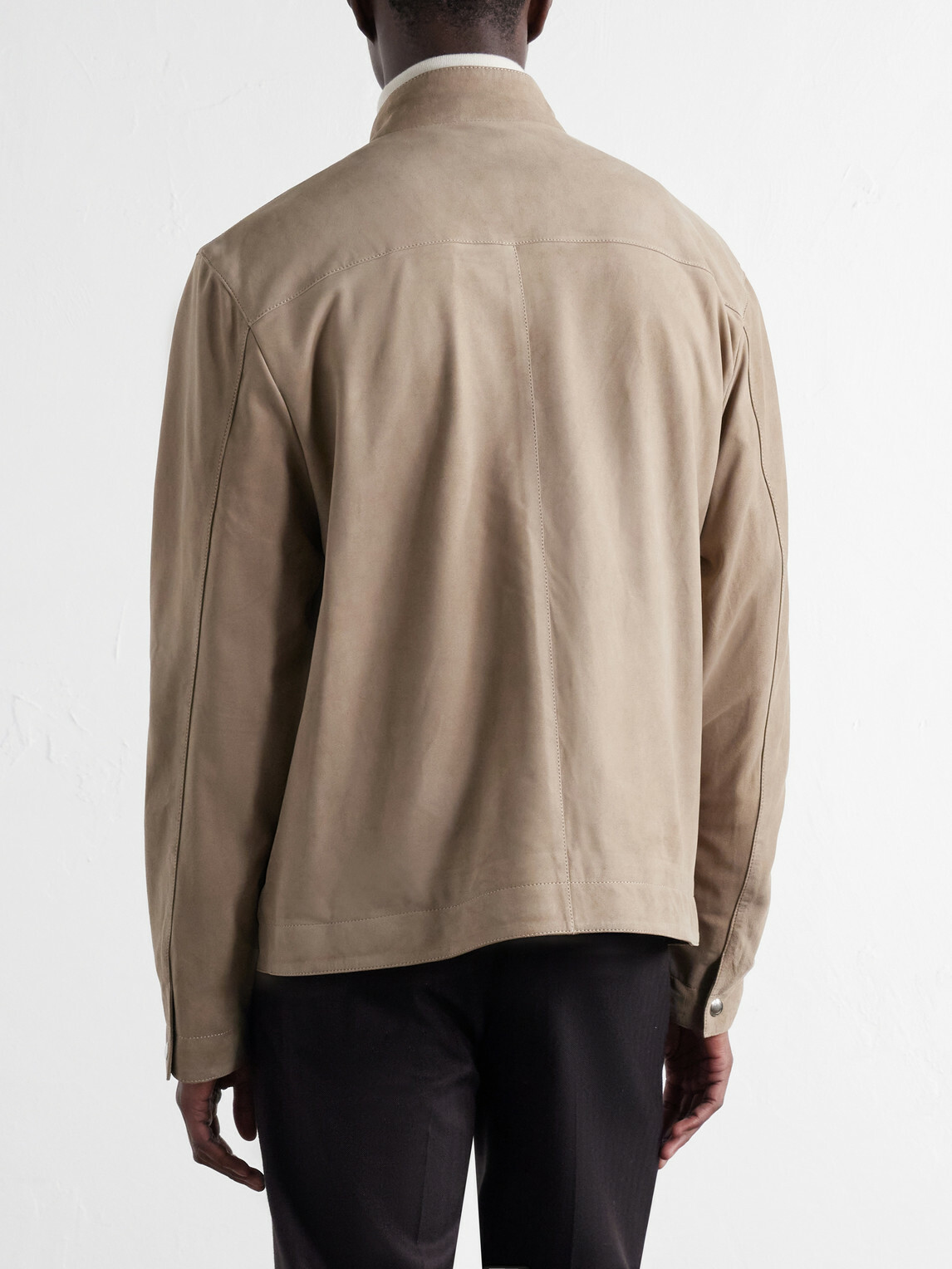 Mr P. - Harrington Suede Jacket - Brown