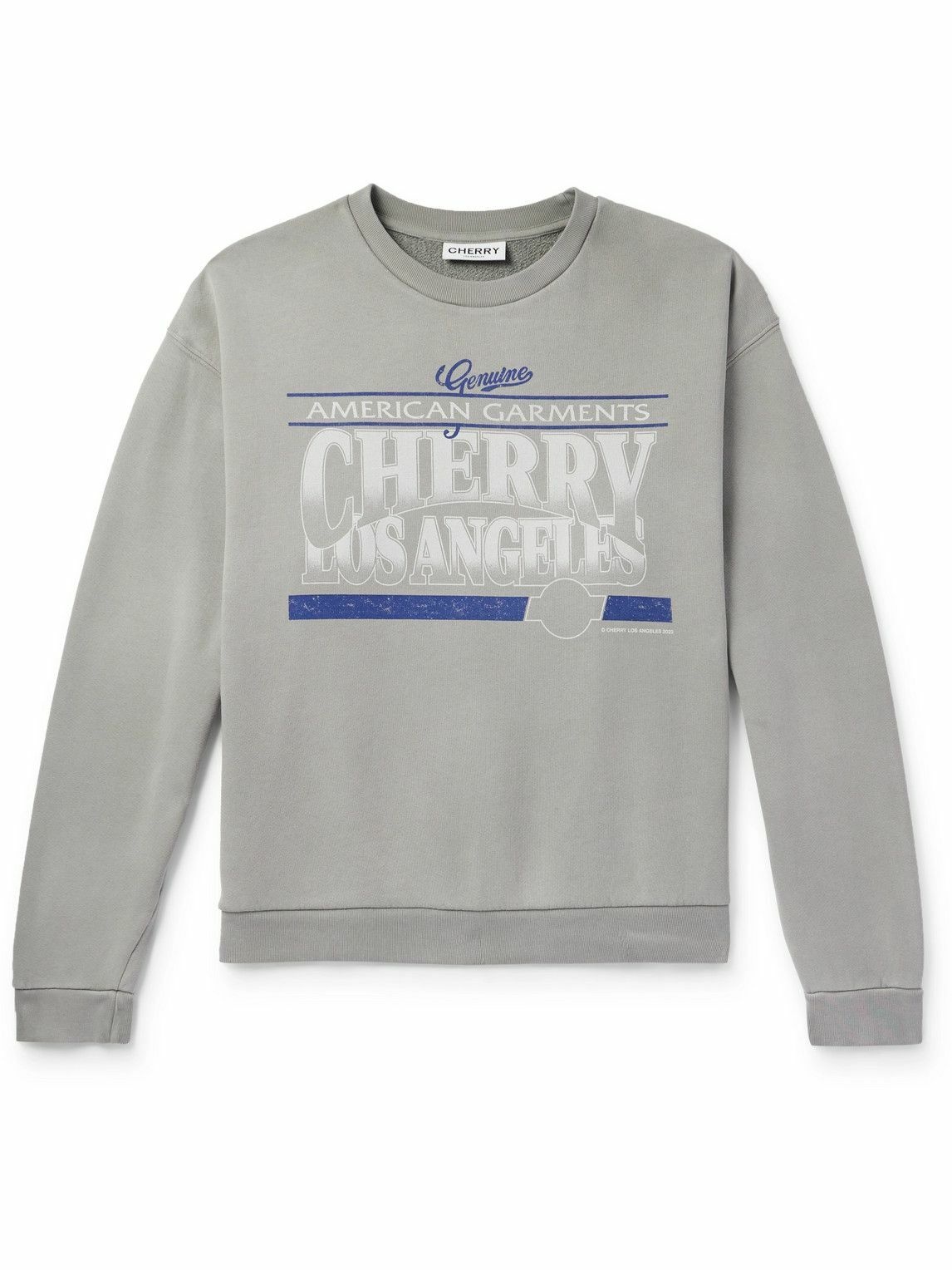 Photo: Cherry Los Angeles - American Garments Logo-Print Cotton-Jersey Sweatshirt - Gray