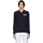 Dsquared2 Navy Pocket Long Sleeve Polo
