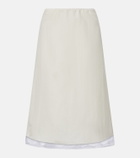 Magda Butrym Lace-trimmed silk-blend midi skirt