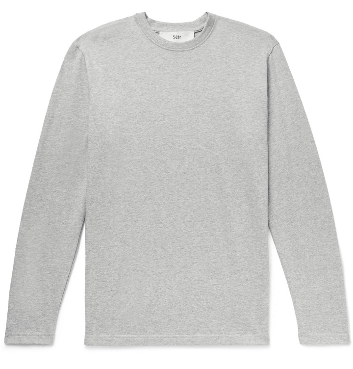 Photo: Séfr - Clin Cotton-Jersey T-Shirt - Gray