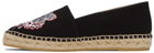 Kenzo Black Classic Tiger Espadrilles