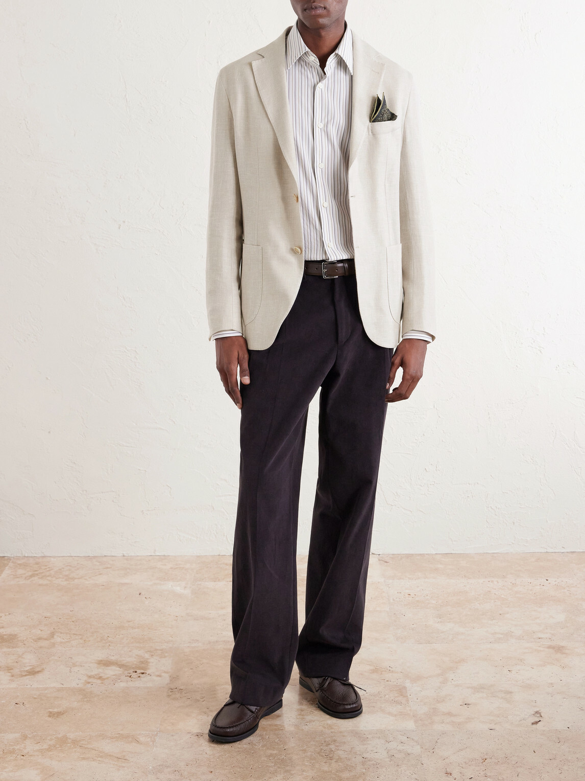 Eleventy - Stretch Linen, Wool and Silk-Blend Suit Jacket - Neutrals