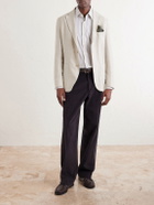 Eleventy - Stretch Linen, Wool and Silk-Blend Suit Jacket - Neutrals