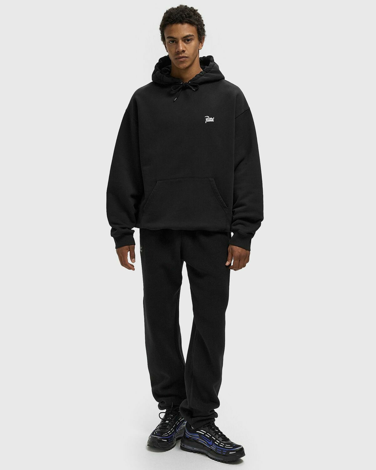 PATTA Embroidered Fire Panther Hooded Sweater Black Mens Hoody