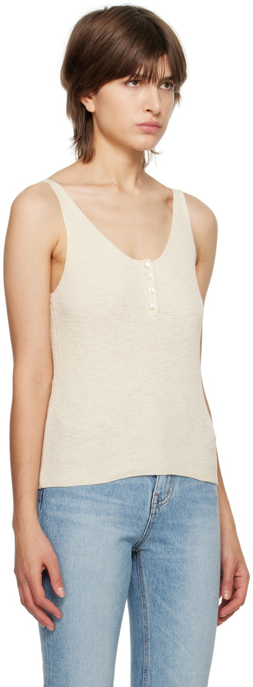 Dunst Beige Buttoned Tank Top