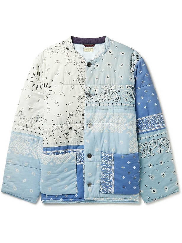Photo: KAPITAL - Quilted Patchwork Bandana-Print Padded Cotton Jacket - Blue