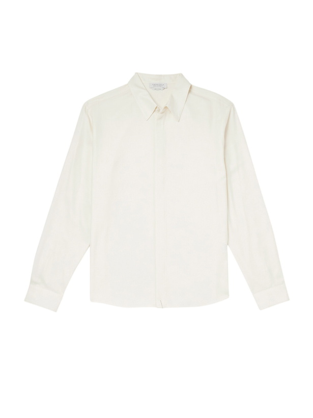 Photo: Gabriela Hearst - Abbe Cotton and Cashmere-Blend Shirt - Neutrals