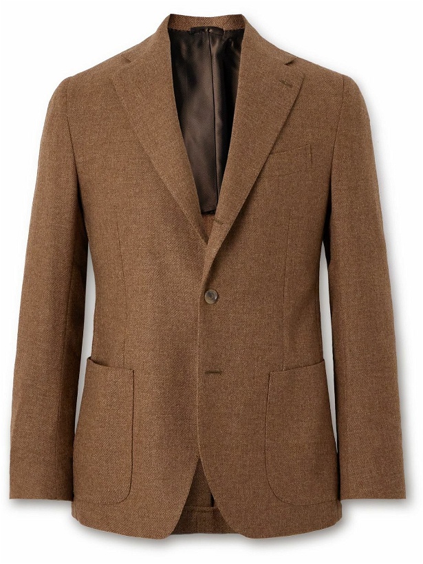 Photo: De Petrillo - Slim-Fit Unstructured Wool and Cashmere-Blend Blazer - Brown