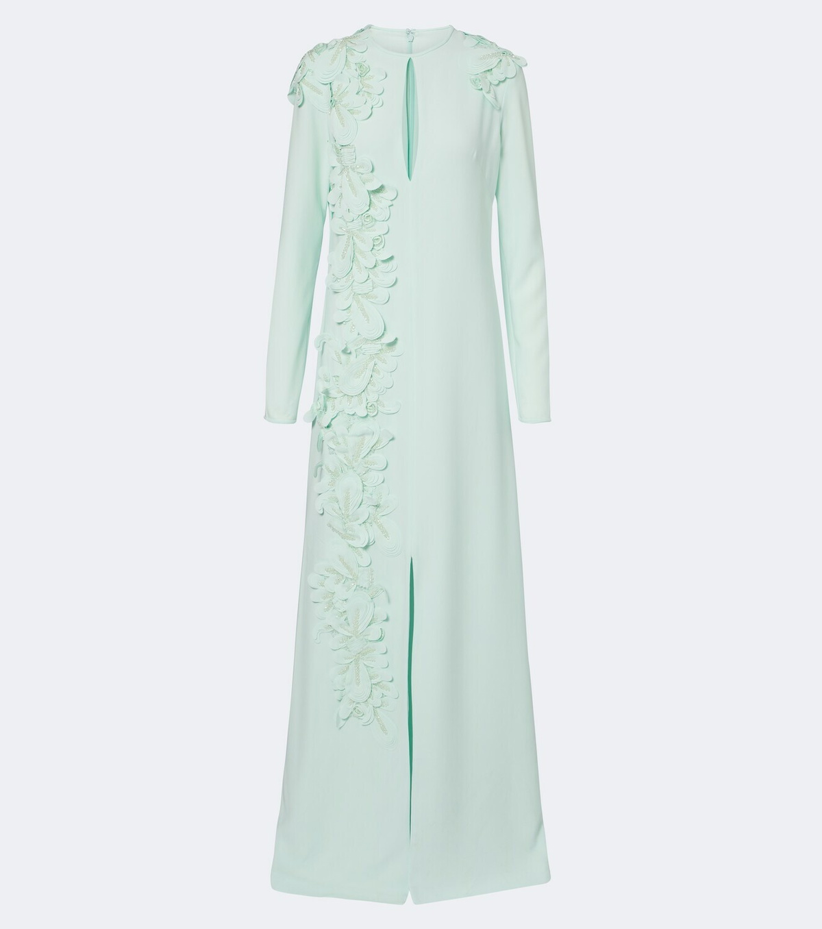 Costarellos Verana embellished floral-appliqué crêpe gown