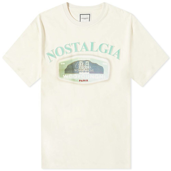 Photo: Wooyoungmi Men's Nostalgia Fuzzy Logo T-Shirt in Ivory