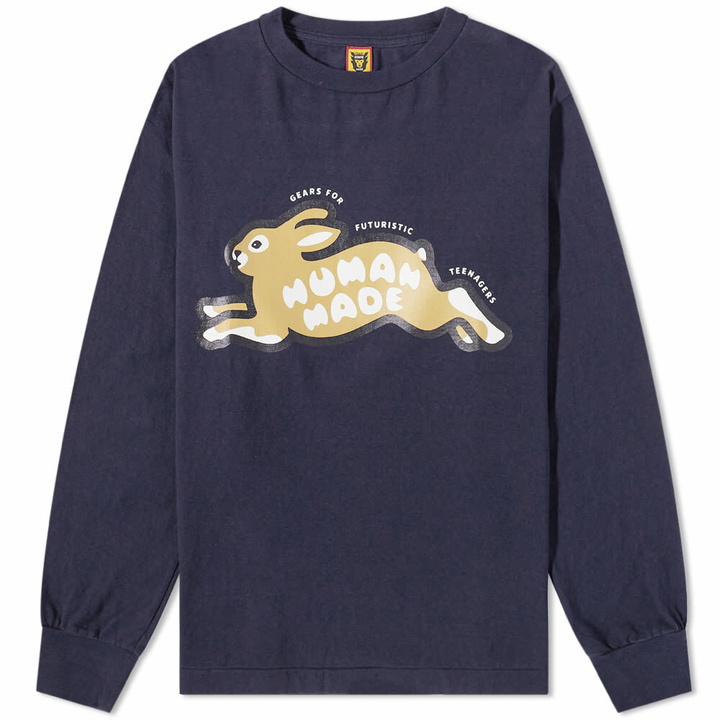 Photo: Human Made Men's Long Sleeve Rabbit T-Shirt in Navy