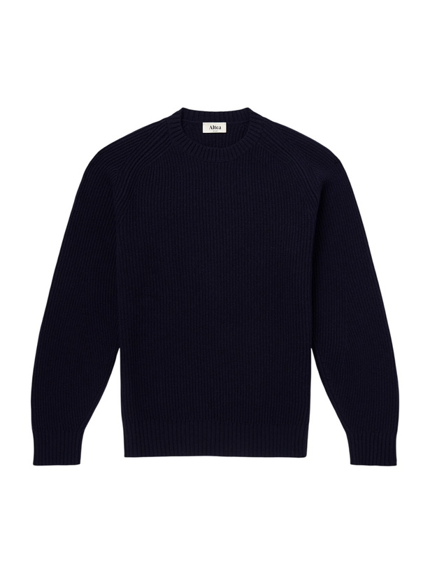 Photo: Altea - Ribbed Virgin Wool Sweater - Blue