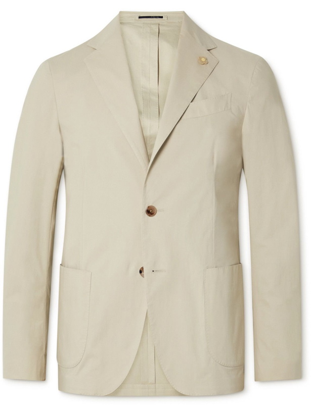 Photo: Lardini - Easy Slim-Fit Unstructured Stretch-Cotton Blazer - Neutrals