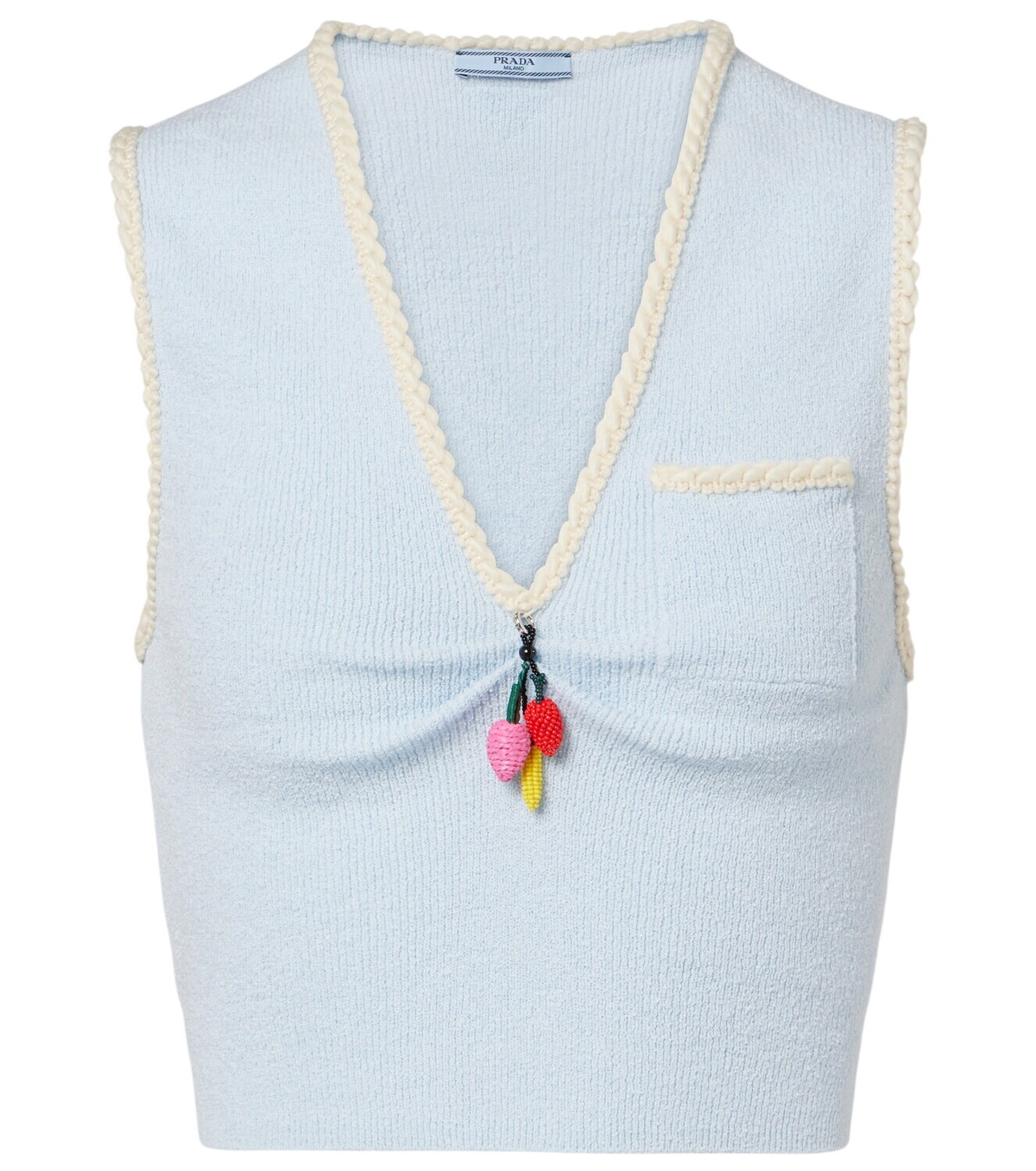 Prada Grey Wool and Cashmere Elbow Patches Cardigan Prada