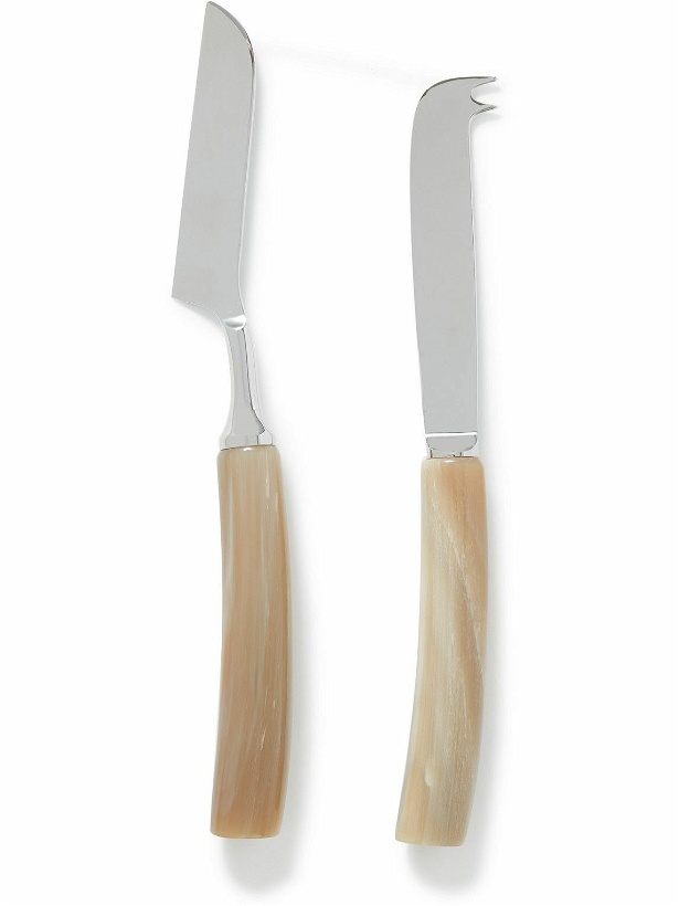 Photo: Brunello Cucinelli - Set of Two Horn and Stainless Steel Cheese Knives