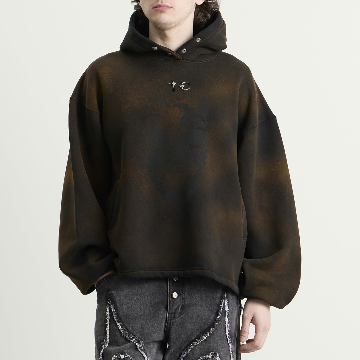 Thug Club Men's Faded Hoodie in Brown