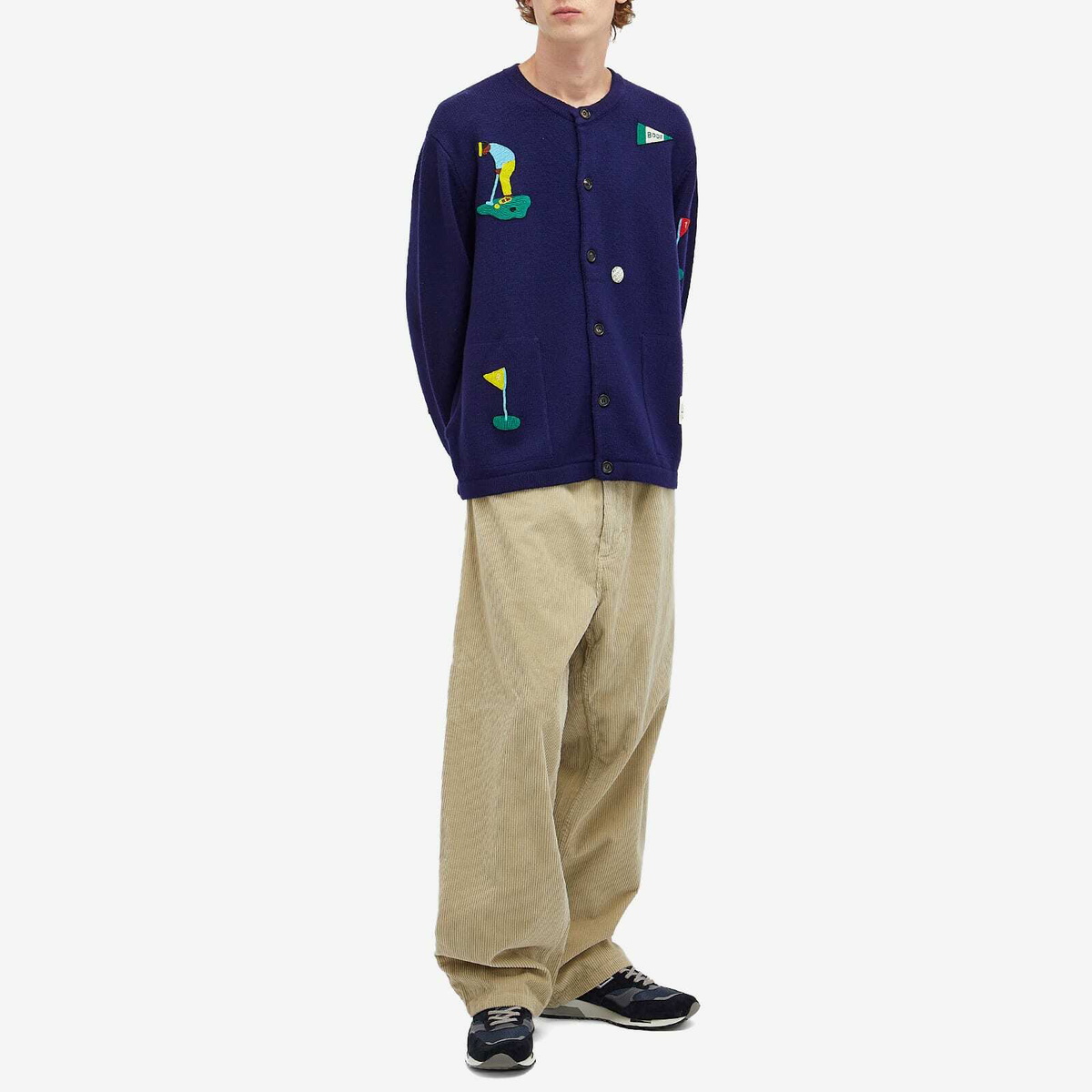 BODE Men's Golf Cardigan in Navy Bode BODE Men's Golf Cardigan in Navy Bode
