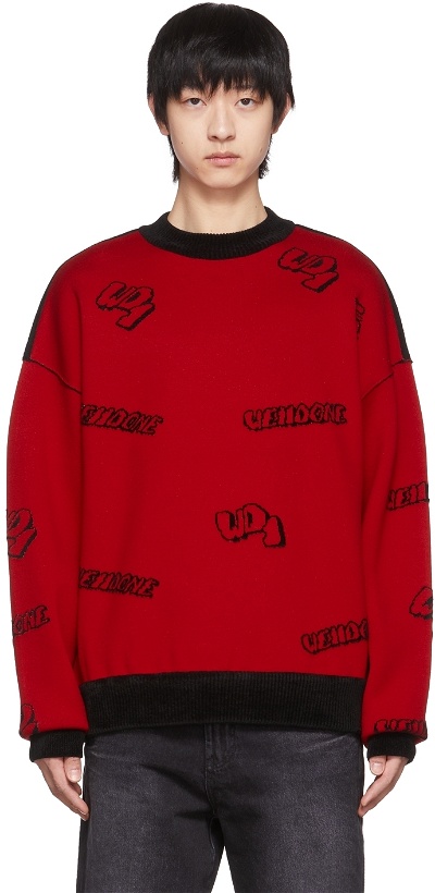 Photo: We11done Red & Black Reversible Sweater