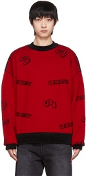 We11done Red & Black Reversible Sweater