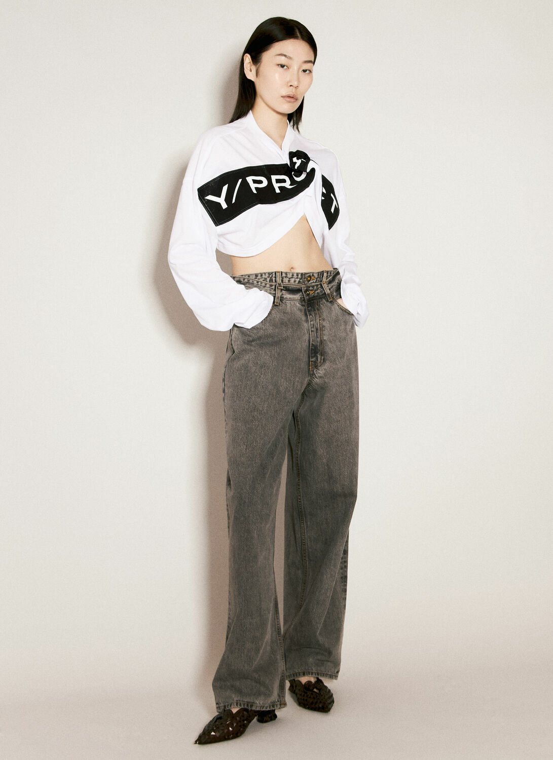 Y/Project Scrunched Logo Print T-Shirt