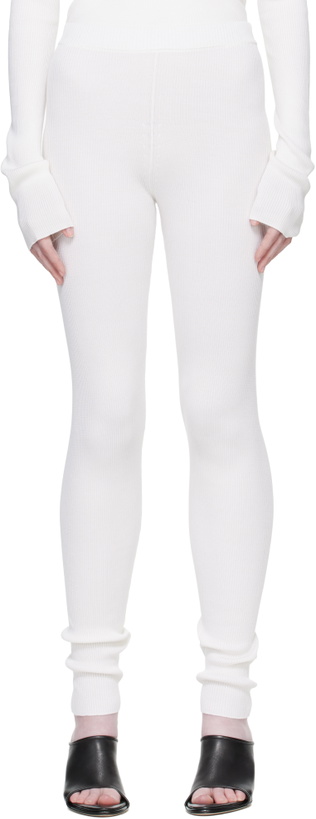 Photo: Rier Off-White Fine Rib Silk Longjohn Leggings