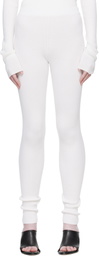 Rier Off-White Fine Rib Silk Longjohn Leggings