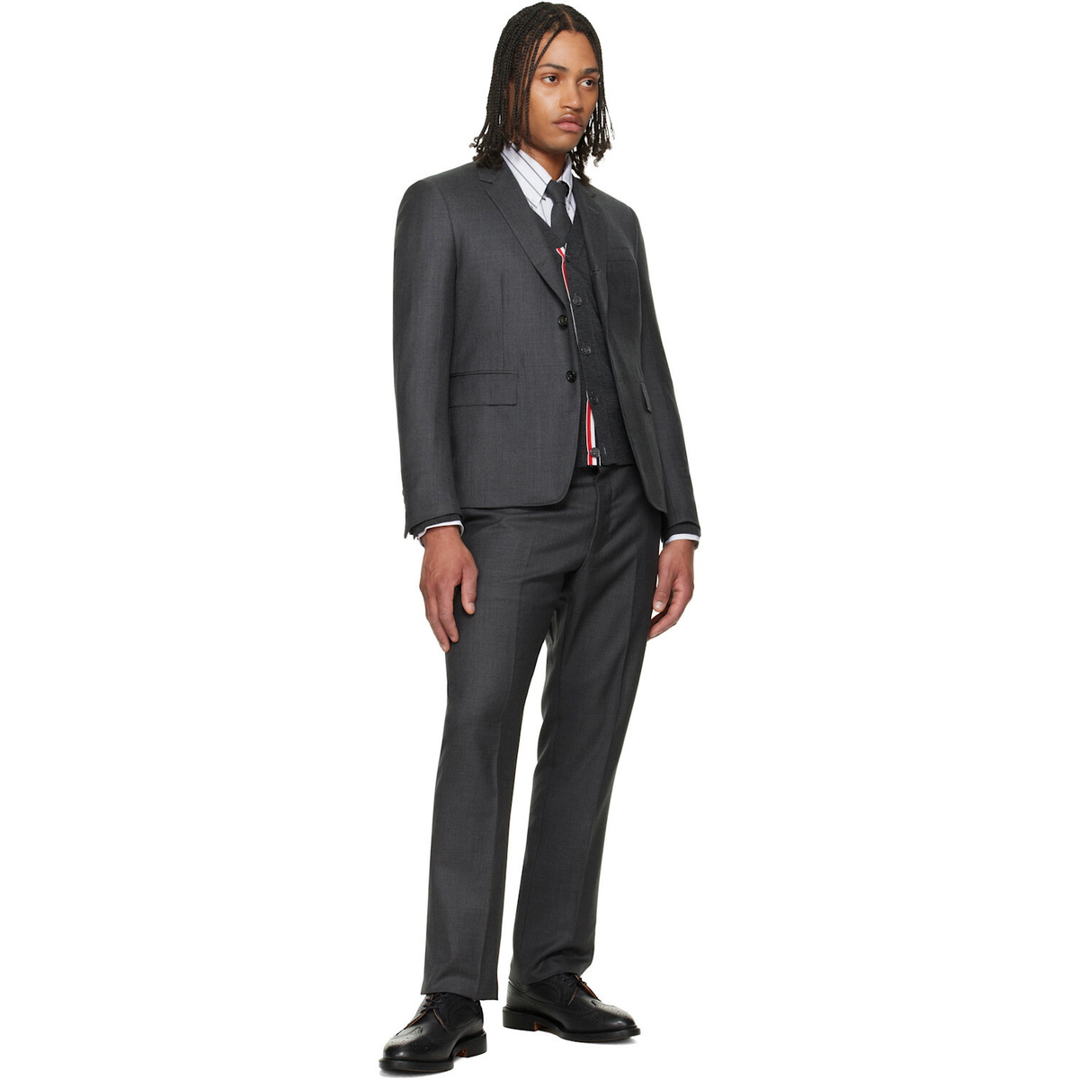 Thom Browne Gray Classic Twill Backstrap Trousers