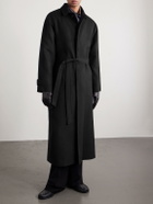 Saman Amel - Belted Wool Overcoat - Black