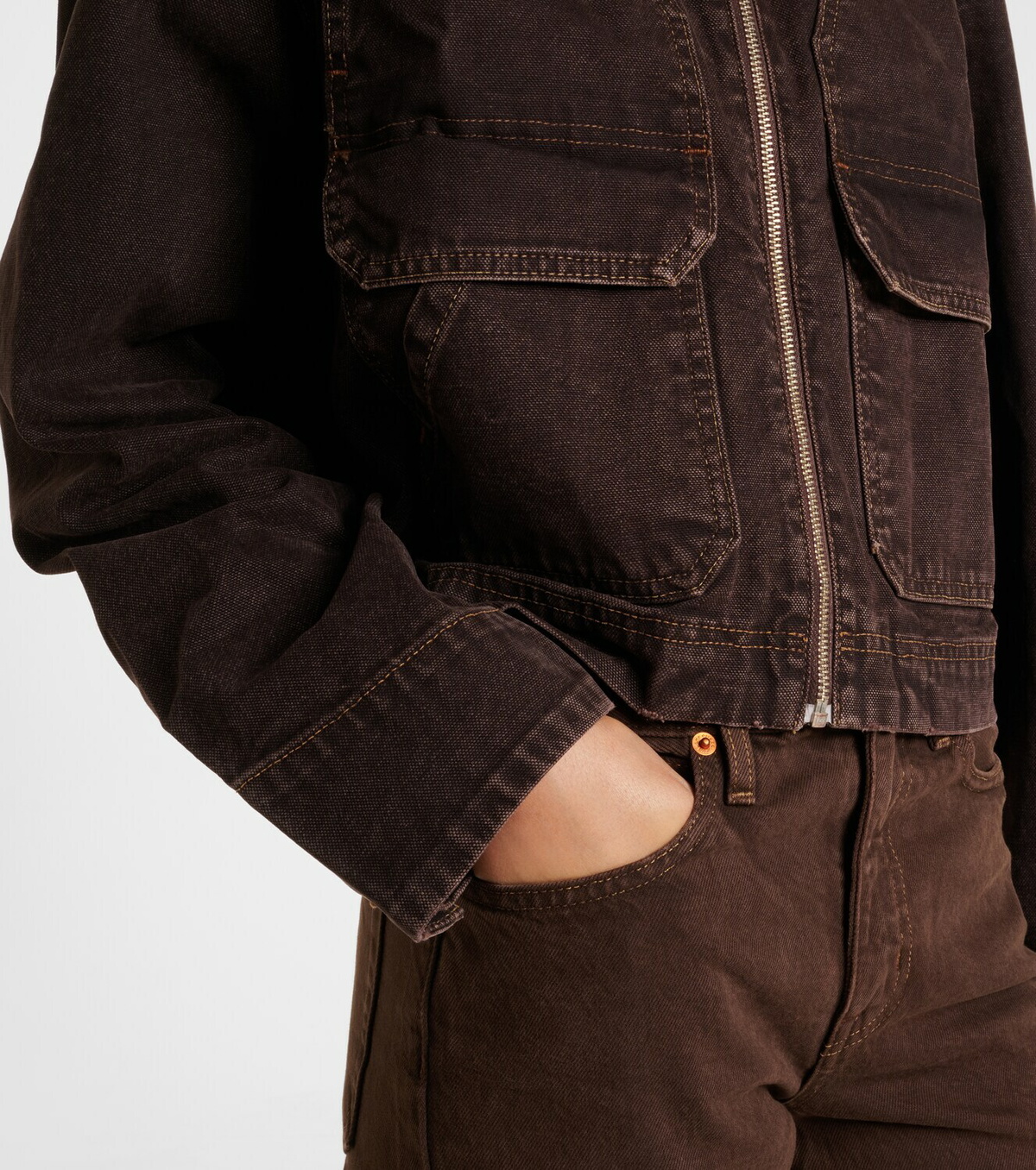 SLVRLAKE Atlas Worker shearling-trimmed denim jacket