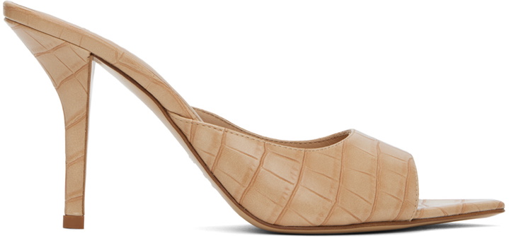 Photo: GIABORGHINI Beige Perni 04 Croc Heeled Sandals