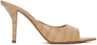 GIABORGHINI Beige Perni 04 Croc Heeled Sandals