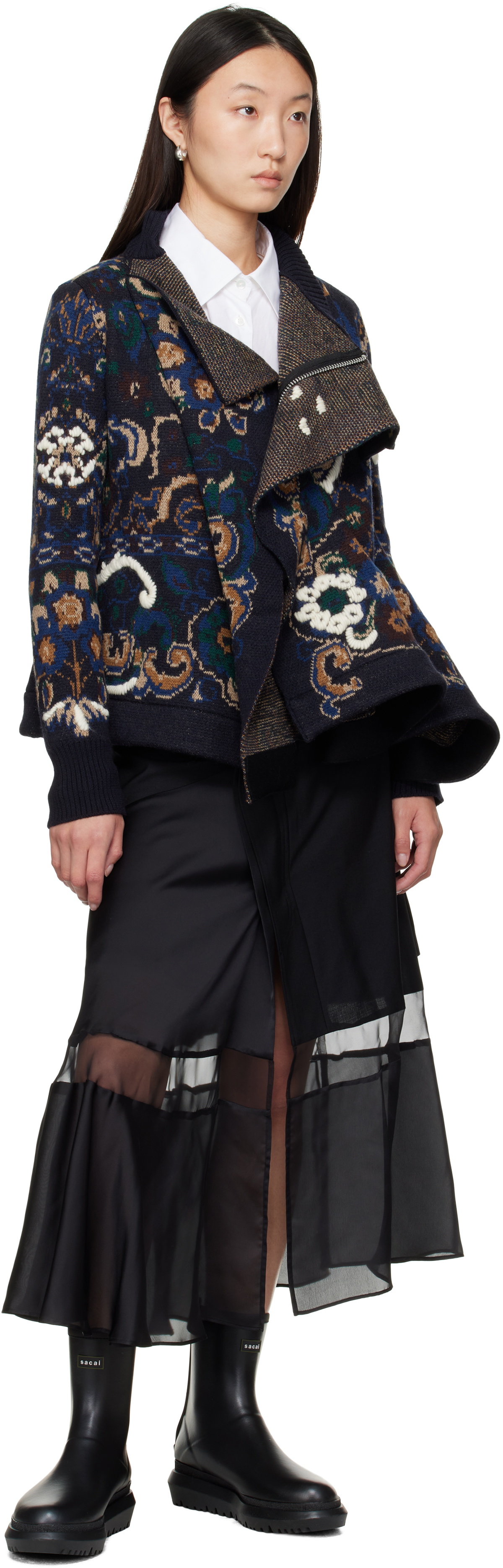 スカート SACAI SKIRTS BLACK 美品】 sacai / サカイ | Nylon Twill Skirt ギャザースカート