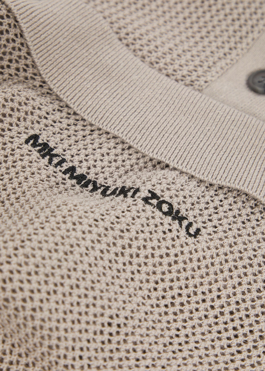 Mki Miyuki Zoku Open-knit Linen and Cotton-blend Cardigan Taupe