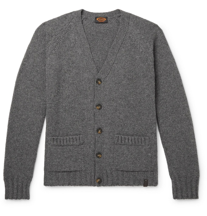 Photo: Tod's - Slim-Fit Shetland Merino Wool Cardigan - Gray