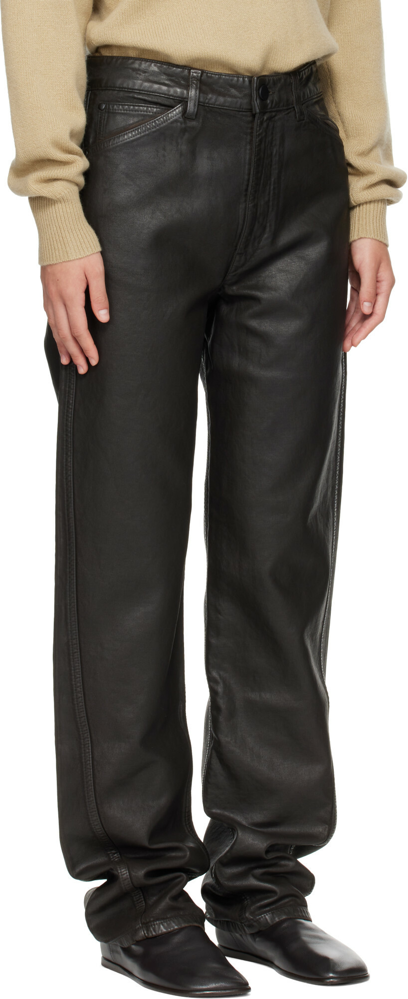 LEMAIRE Brown Five Pockets Twisted Jeans