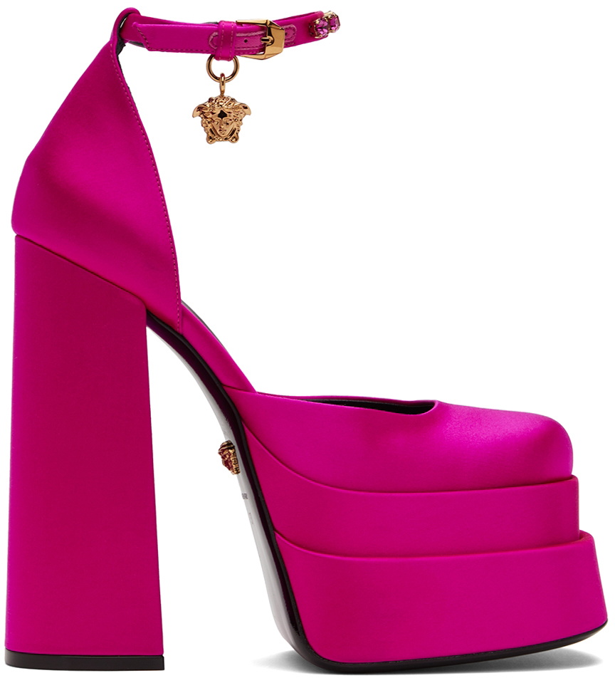 Versace Pink Medusa Aevitas Platform Heels Versace