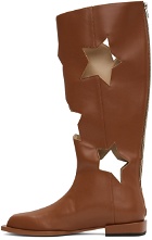 ANDREJ GRONAU SSENSE Exclusive Brown Star Cut Boots