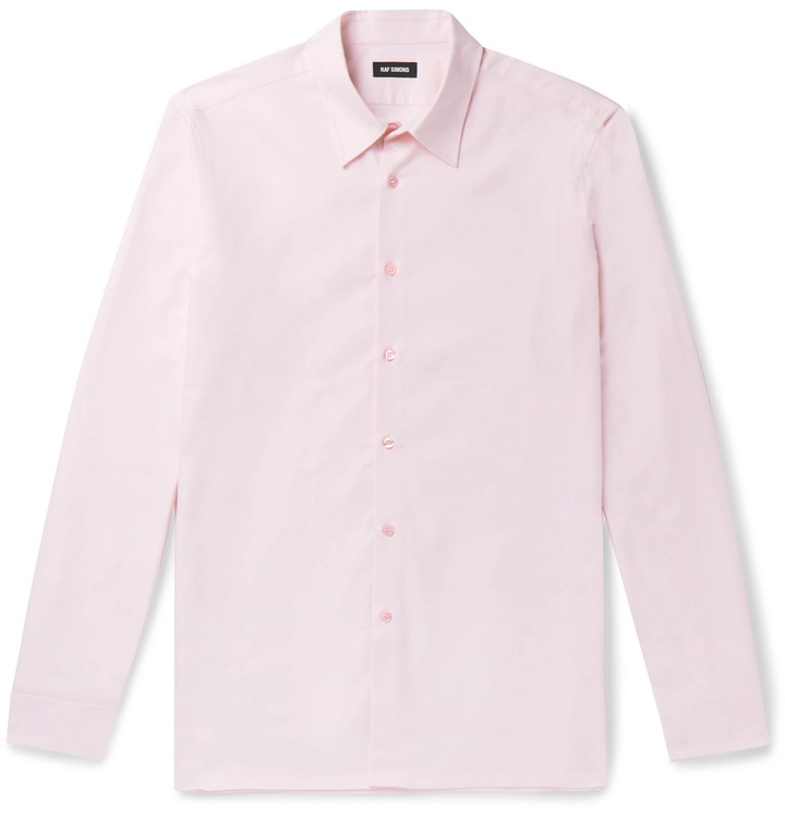 Photo: Raf Simons - Slim-Fit Logo-Embroidered Cotton Oxford Shirt - Pink