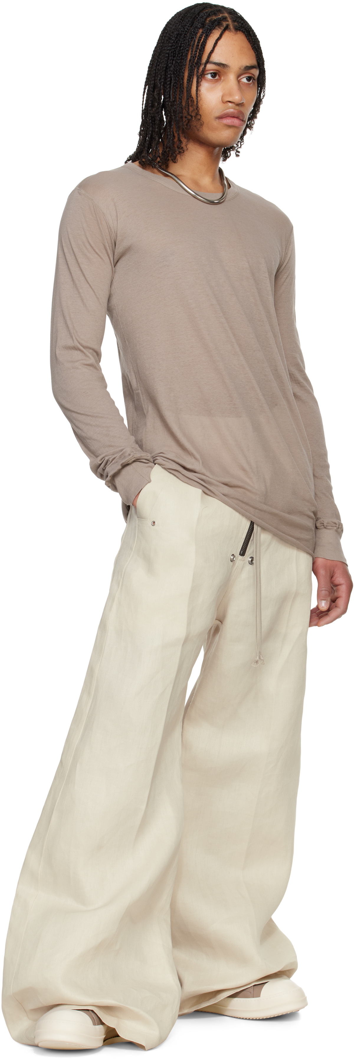 Rick Owens Taupe Hollywood Basic LS T-shirt Rick Owens