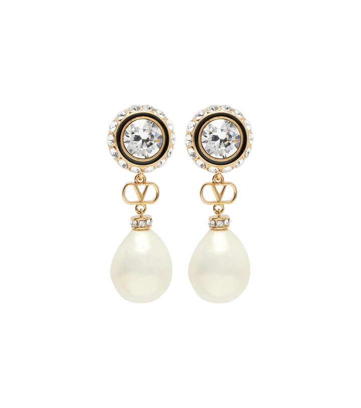 Photo: Valentino VLogo embellished drop earrings