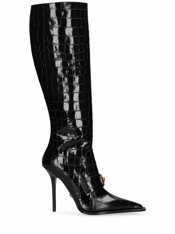 Photo: VERSACE - 110mm Croc Embossed Leather Boots