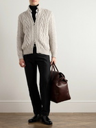 Brunello Cucinelli - Cable-Knit Wool and Cashmere-Blend Zip-Up Cardigan - Gray